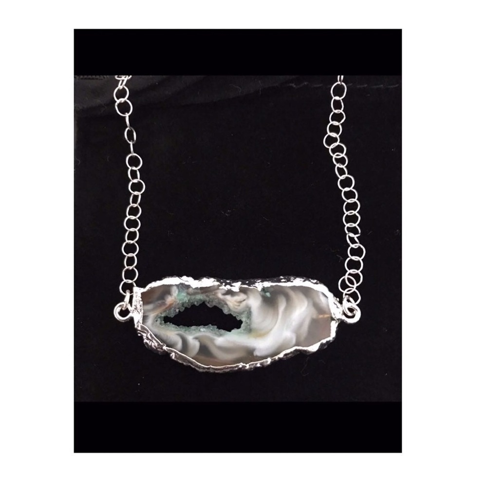 Sterling Silver Druzy Necklace